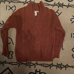 Rust Cable Knit Sweater